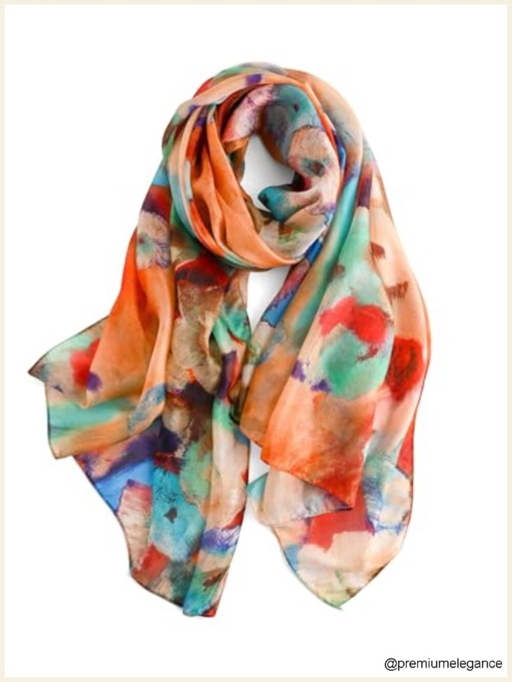 100% Mulberry Silk Scarf for Women, Large Floral Shawl Wrap, Lightweight &